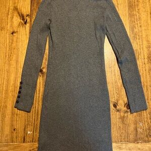 Hippie Rose Gray Ribbed Long Sleeve Knit Dress